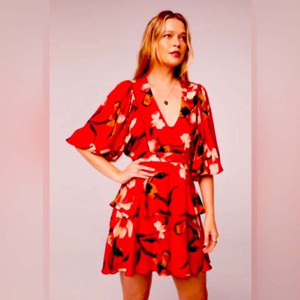 Floral Red Dress ~ Band of The Free